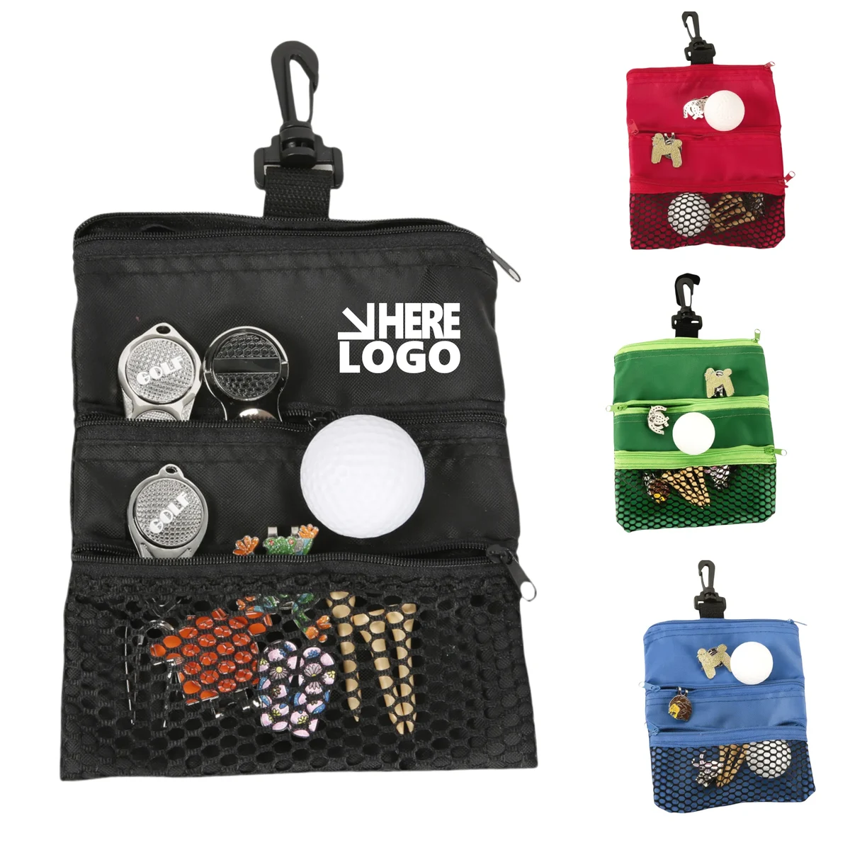MOQ 100 Golf Ball Bag With Clip 1