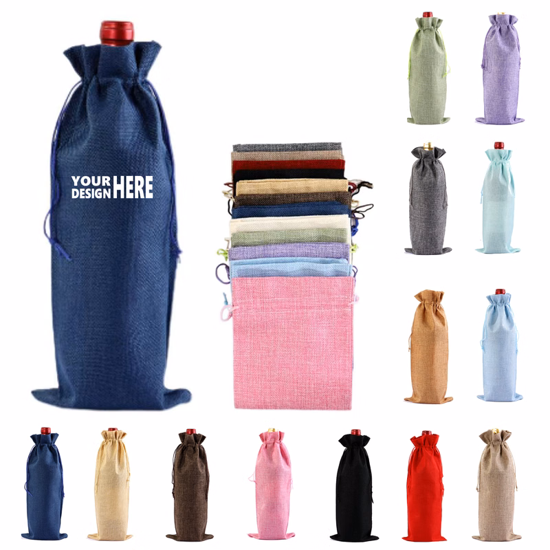 Imitated Linen Red Wine Packaging Bag