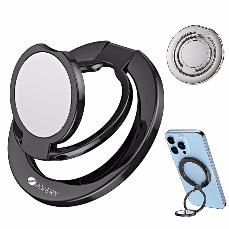 Metal 3-Section Magnetic Suction Phone Ring Holder