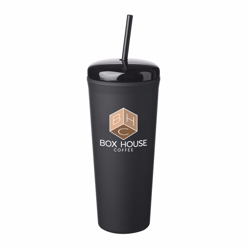 25 oz. Dome Rubberized Plastic Travel Mug (Full Color Imprint)