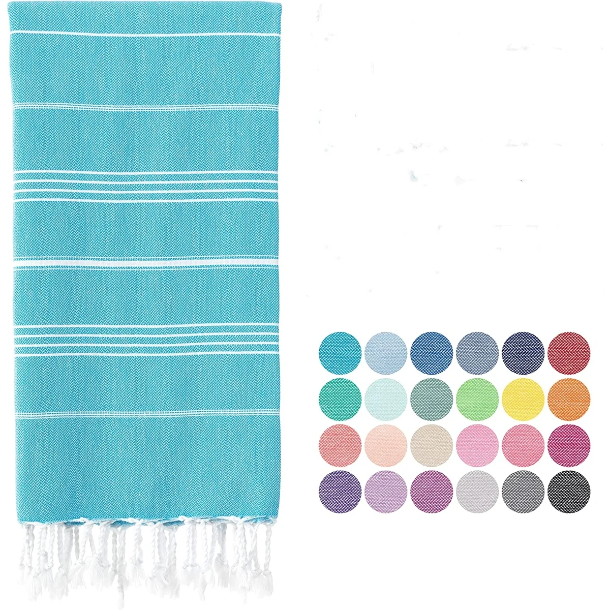 71" Striped Beach Towel With Fringe 1