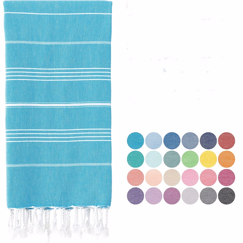71" Striped Beach Towel With Fringe