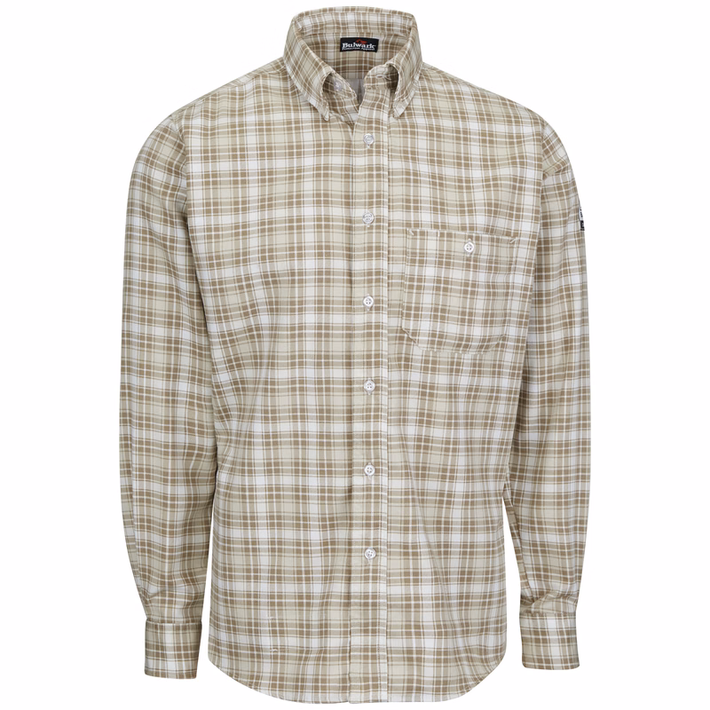 Bulwark® Men's Long Sleeve Plaid Dress Shirt