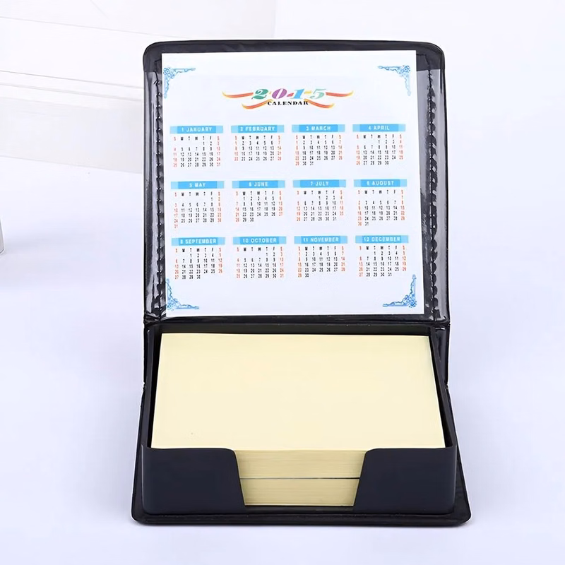 Black Leather Flip-Top Sticky Note Gift Set