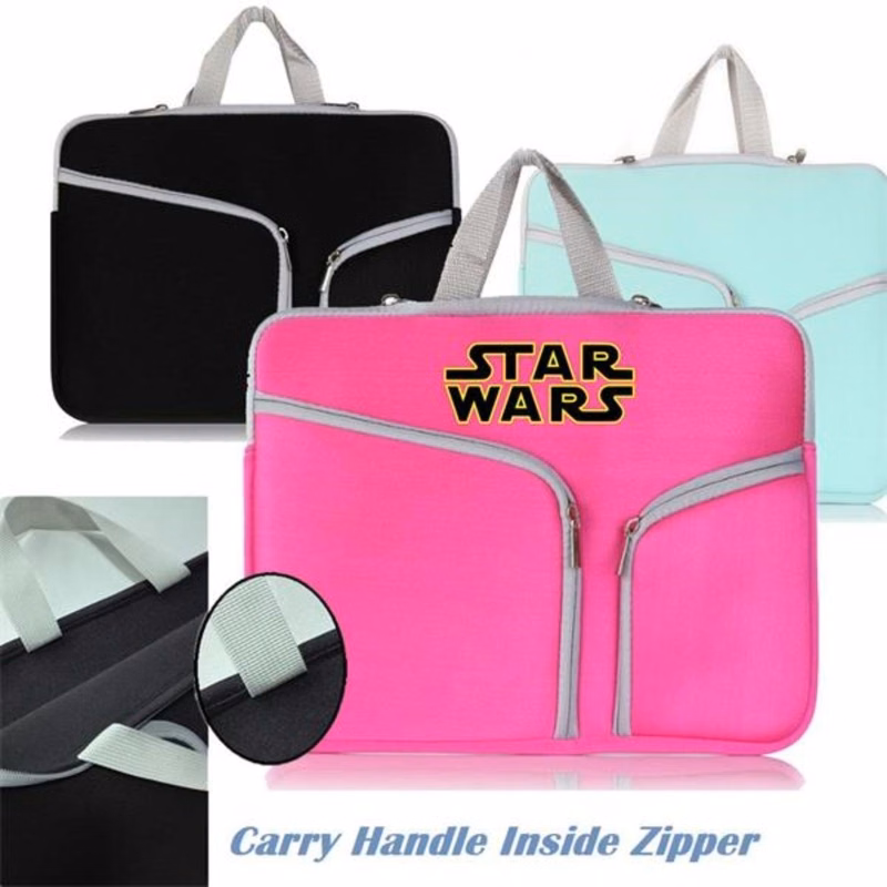 Neoprene Laptop Sleeve w/ 3 Zipper Compartments & Handle