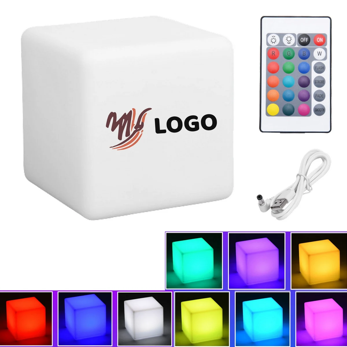 Square 16 Colors Rechargeable Led Light 1