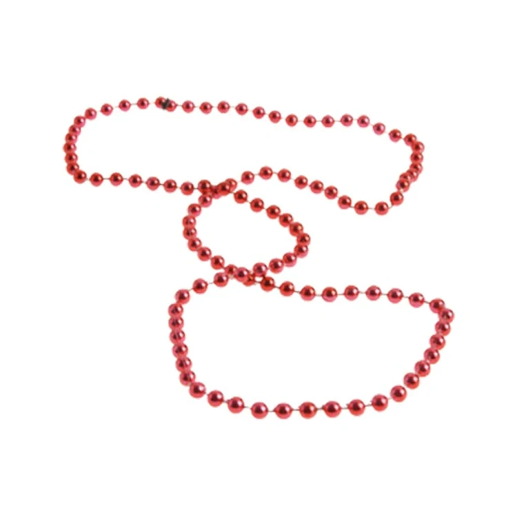 Metallic Bead Necklaces - Red, custom team spirit item with logo imprint 1