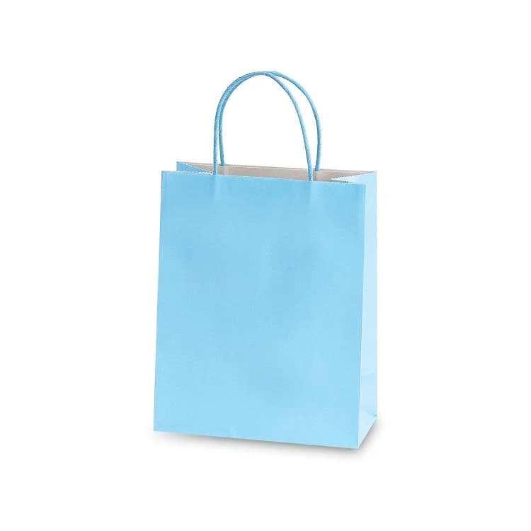 Narrow Medium Gift Bags - Pastel Blue 5.25" x 8.375" x 3.25" 1