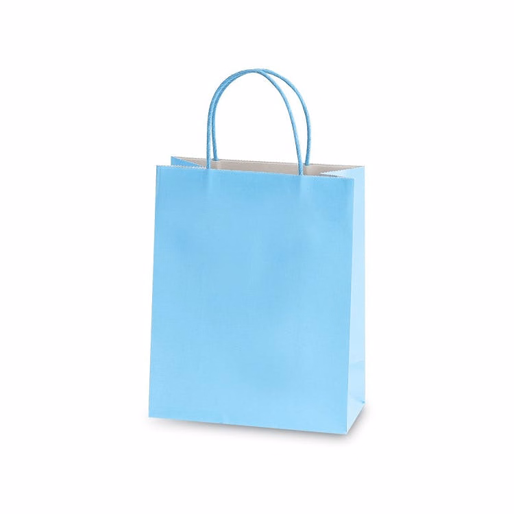 Narrow Medium Gift Bags - Pastel Blue 5.25" x 8.375" x 3.25"