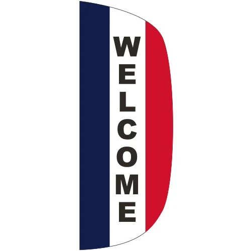 "WELCOME" 3' x 8' Message Flutter Flag 1