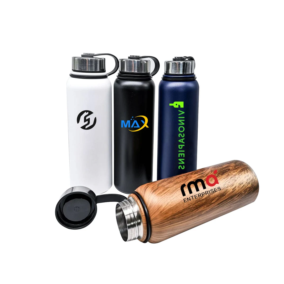 40oz. Double Walled Vacuum Insulated Stainless Steel Water Bottle With Loop Handle, custom water bottle with logo imprint 1