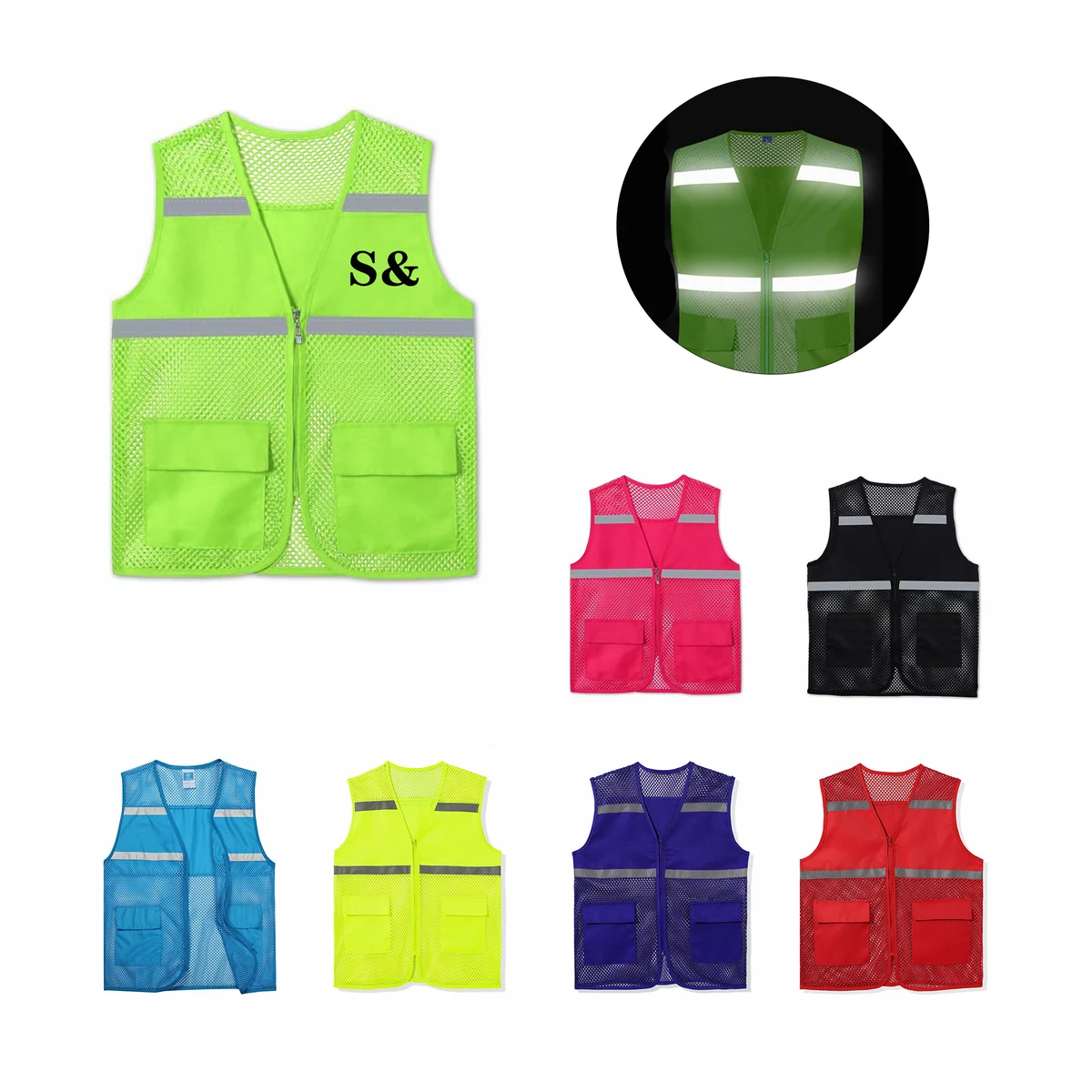 Fishnet Vest With Reflective Strip 1