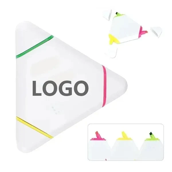 Custom 3 Color Triangular Plastic Highlighter Pen — Student & Office Giveaway 1