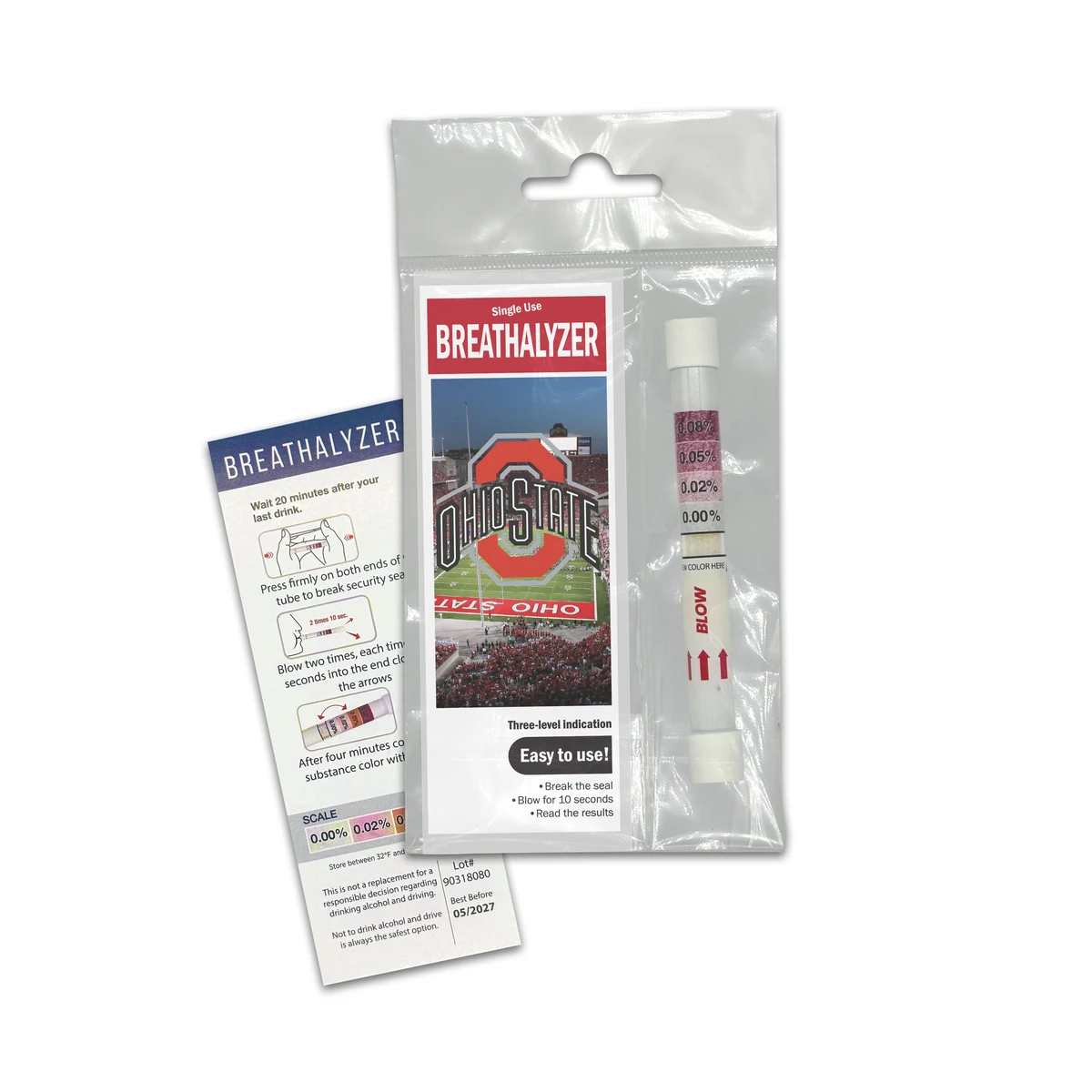 Single-Use Breathalyzer with Custom Printed Insert 1
