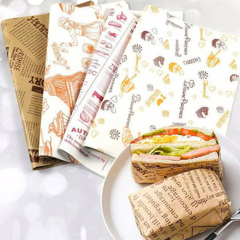 Custom Food Wrapping Liner Paper For Hamburger Sandwich