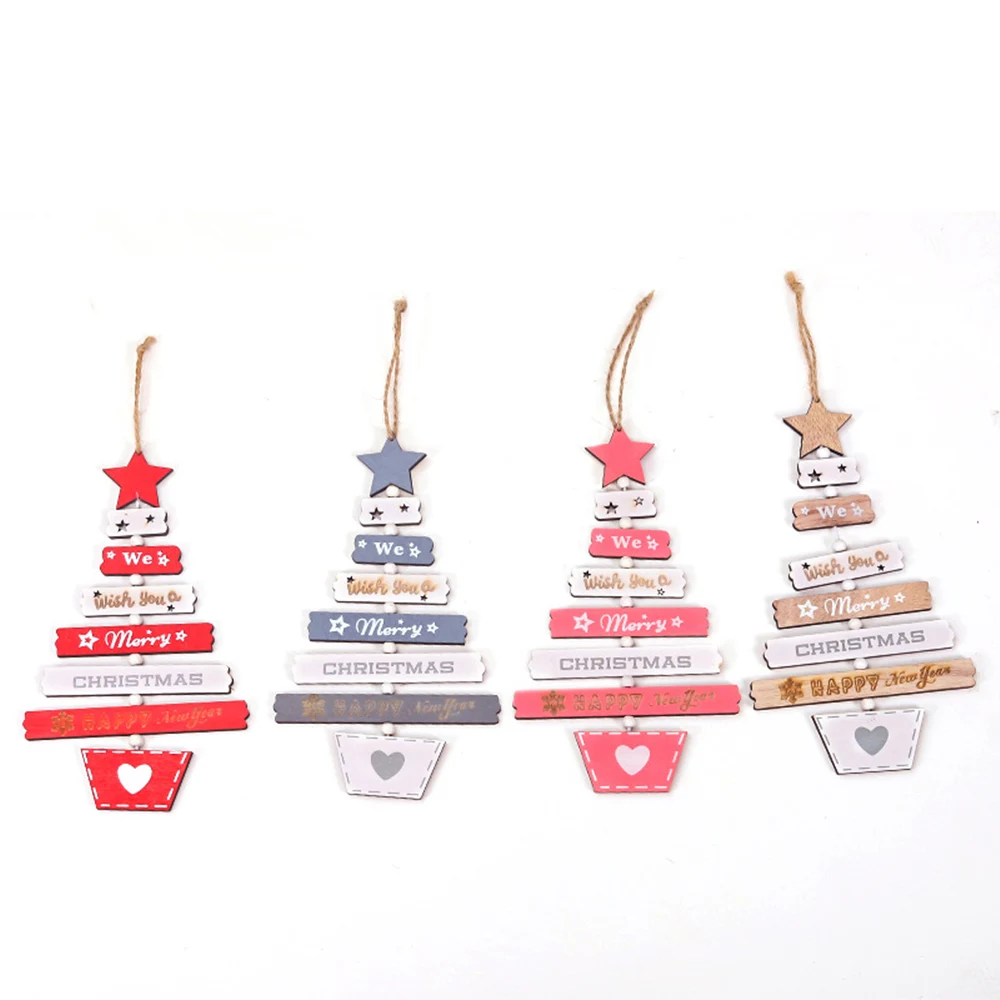Christmas Tree Wooden Letter Pendant 1
