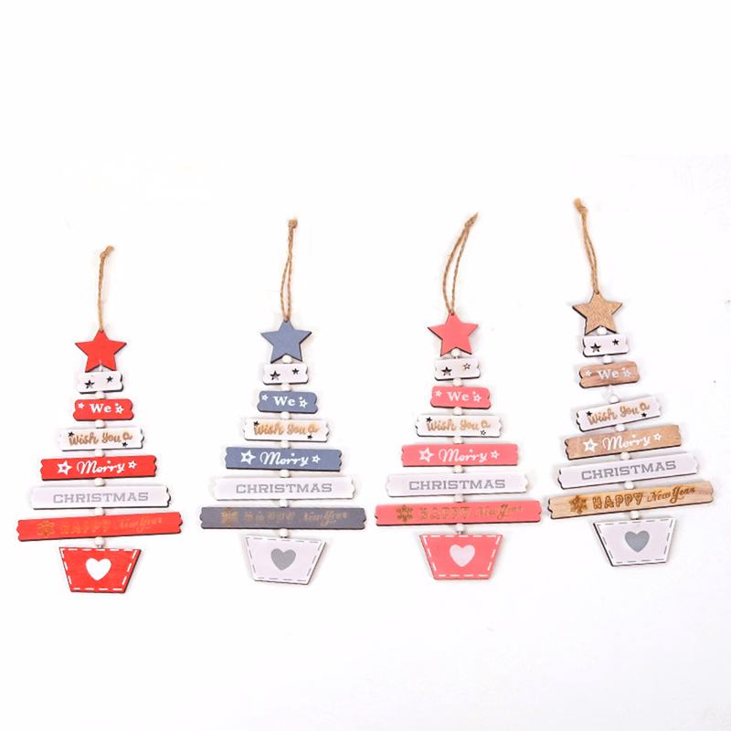Christmas Tree Wooden Letter Pendant