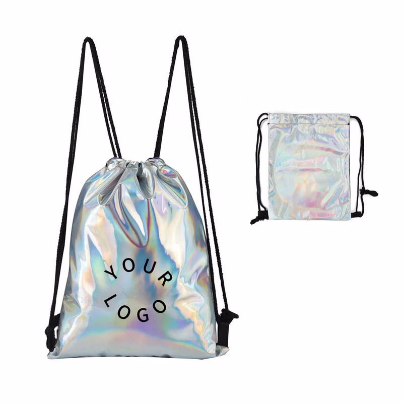 Durable PU Drawstring Backpack for School or Sports Gear