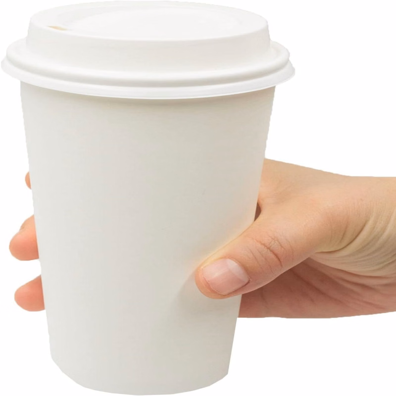 50 Pack 16 oz Disposable Paper Cups With Lids