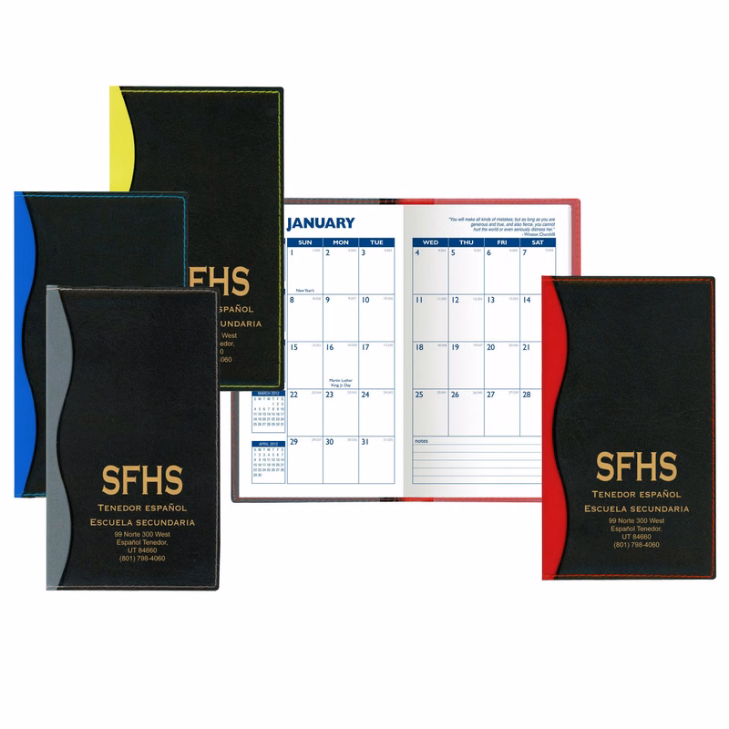 Soft Cover 2 Tone Vinyl Holland Series Monthly Planner / 1 Color Insert