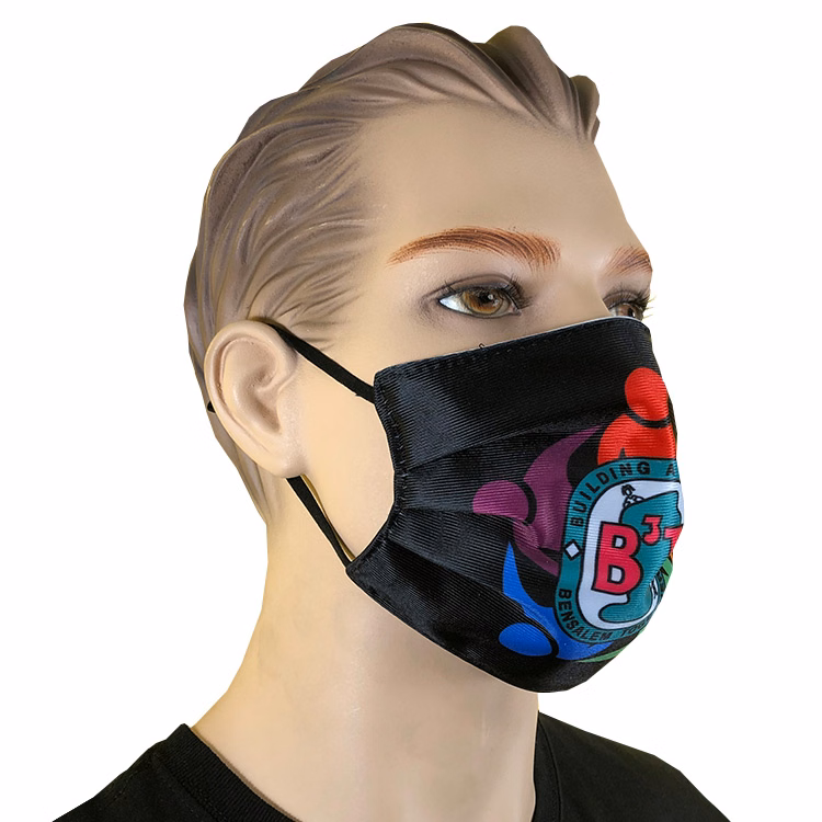 2-ply Pleated Mask (Dye Sub Logo), Adult Size