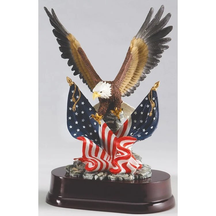 Eagle with two flags resin. 1