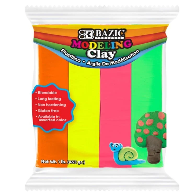 Modeling Clay - One Pound 4 Fluorescent Colors 1