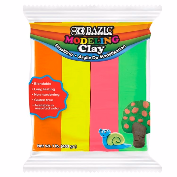 Modeling Clay - One Pound 4 Fluorescent Colors