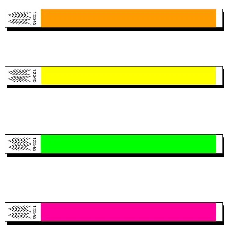 3/4" Tyvek Wristband - Neon - Black Light Sensitive 1