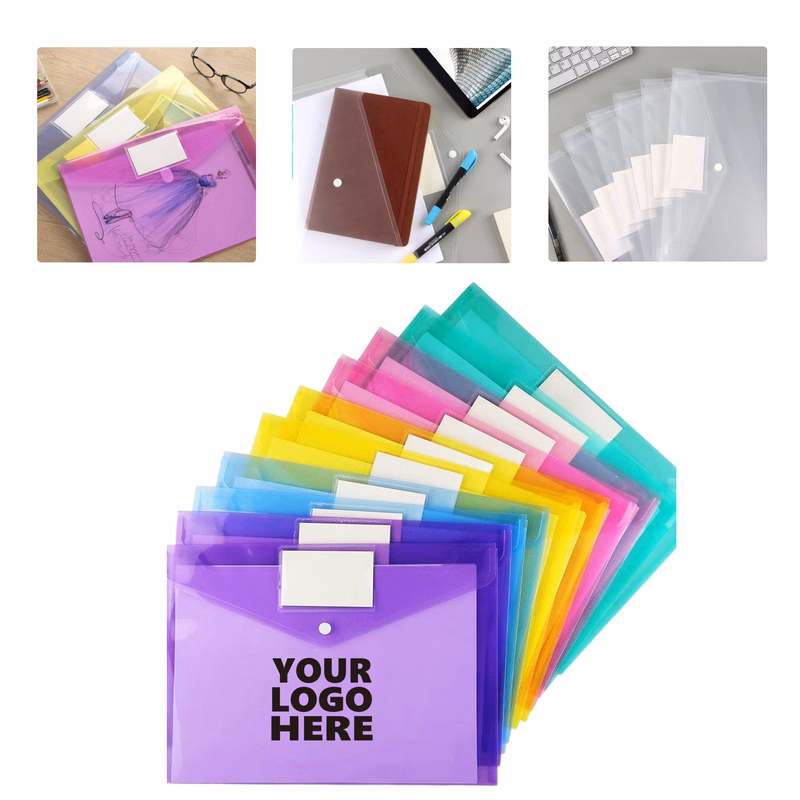 MOQ50 Colorful Snap Button Document Folder for Filing