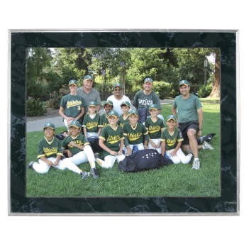 10-1/2" x 13" Black Marble Finish Slide-In Frame Plaque 1