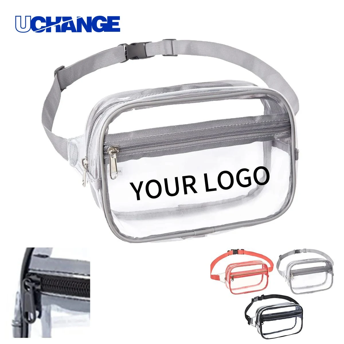 PVC Clear Belt Bag Organizer with Zipper 1