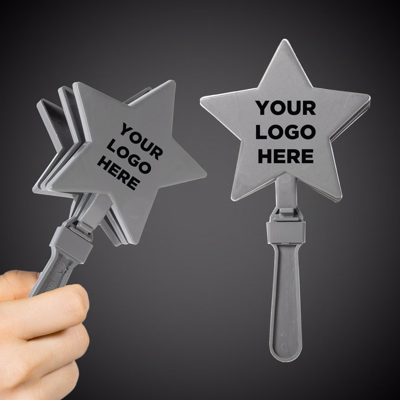 Silver 7" Star Hand Clapper (Imprintable)