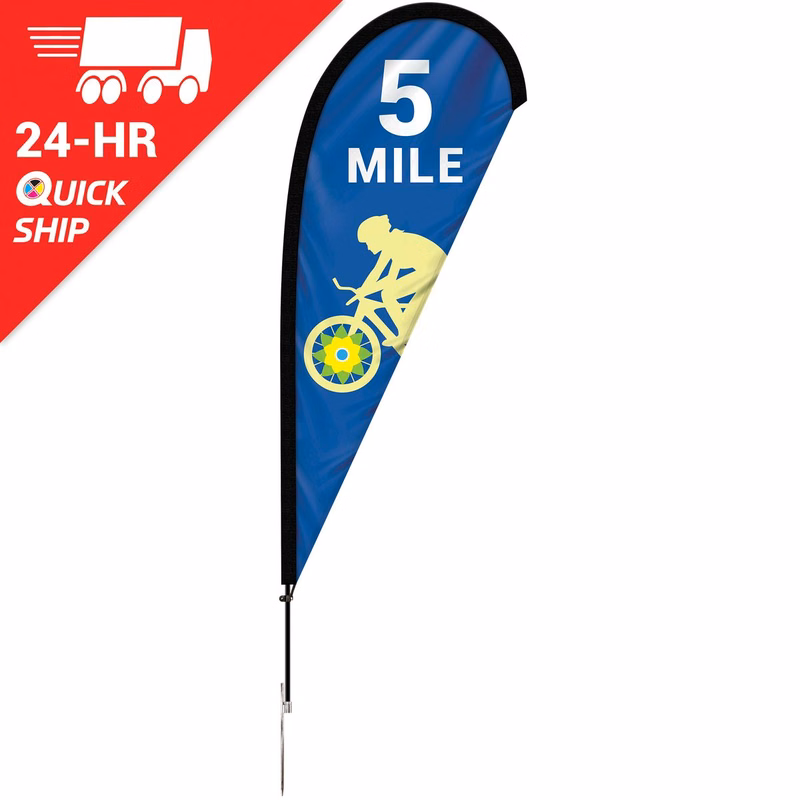 24 - Hour 6' Single Reverse Teardrop Banner with Hardware Set
