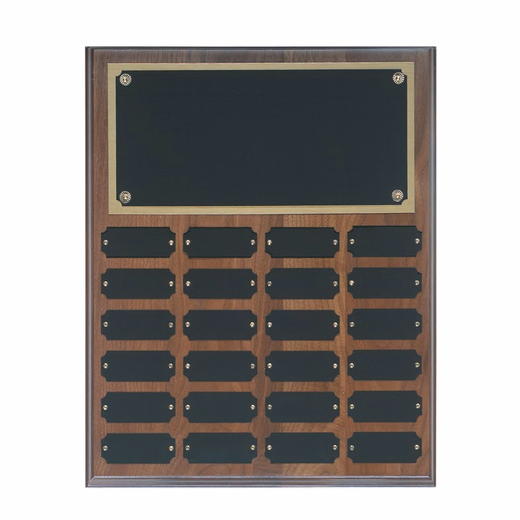 24 Plate Genuine Walnut Step Edge Perpetual Plaques