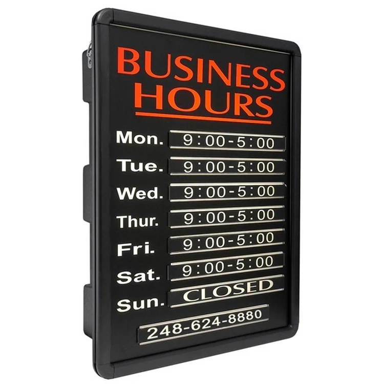 16" x 20" Business Hours Simulated Neon Sign 1