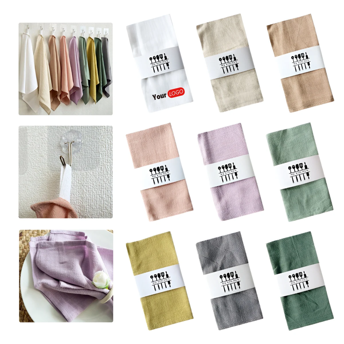MOQ 50 Premium Linen Cotton Square Napkins for Wedding Table Settings 1