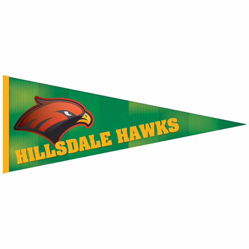 12" x 30" Digitally Printed Single Sided Custom Felt Pennant