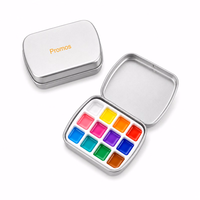 Portable Mini Watercolor Paint Storage Tin Box