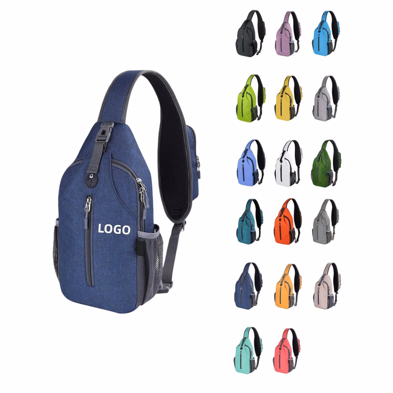 Waterproof Oxford Sling Backpack With Bottle Pockets