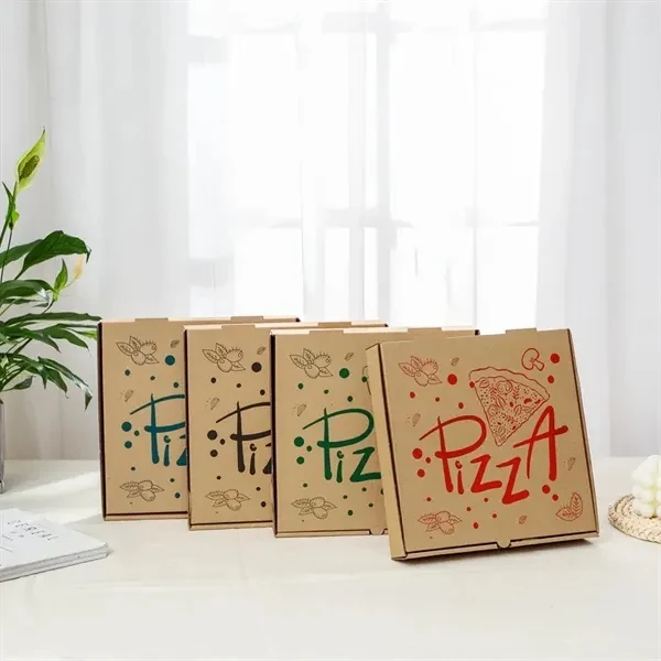 Custom 7.3 x 7.3 x 1.6 Inch Corrugated Pizza Box — Branded Food Delivery Item 1