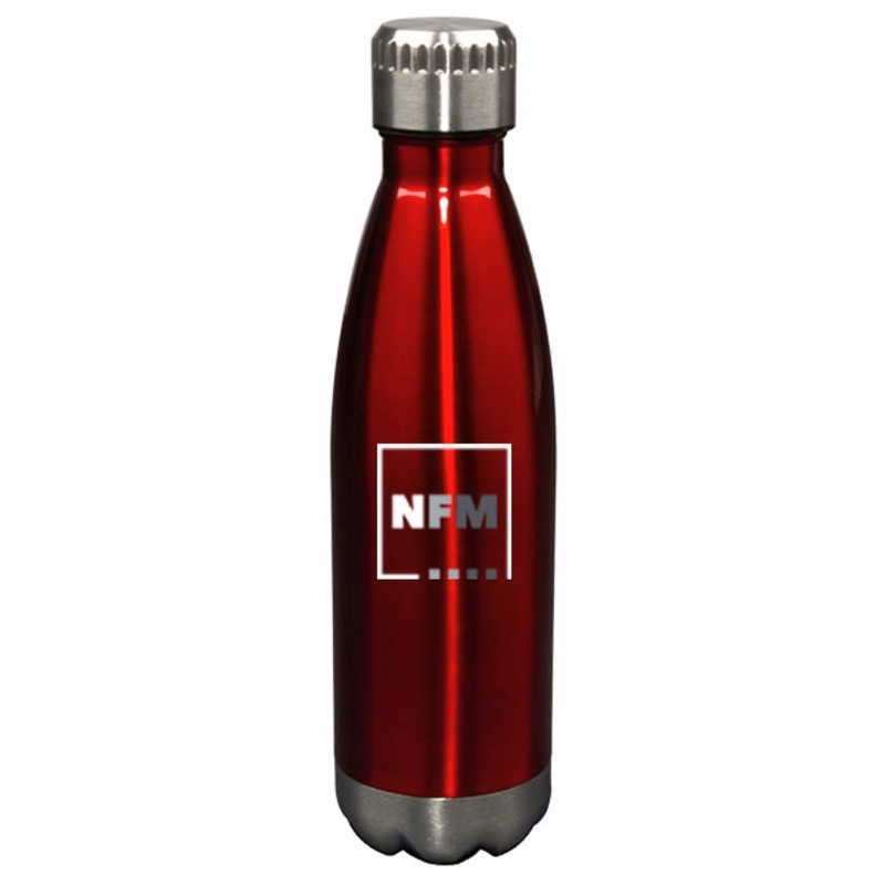17 oz Glacier Gloss Red Vacuum Insulated Stainless Steel Double Wall Sports Water Bottle
