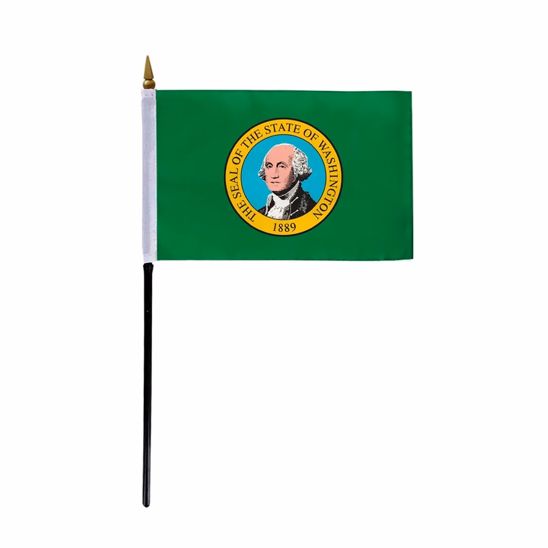 4"x6" & 12"x18'' Washington ePoly Printed Stick Flags