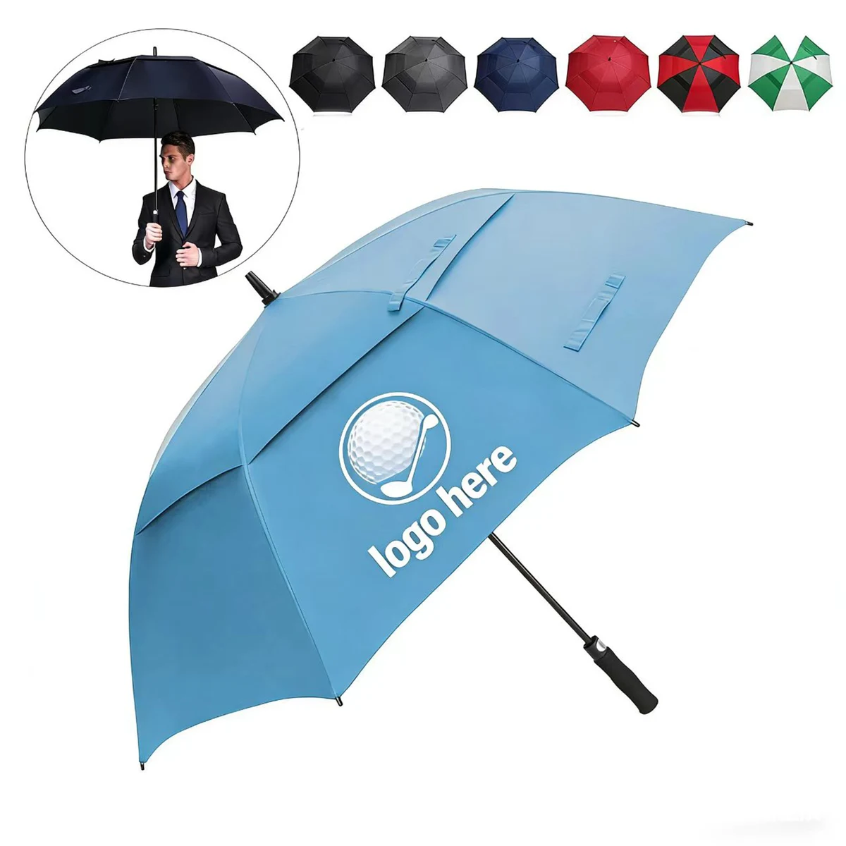 Business Rain Umbrella with Long Handle 1