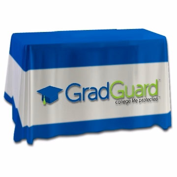 4 Foot Trade Show Table Throw - 3 Sided