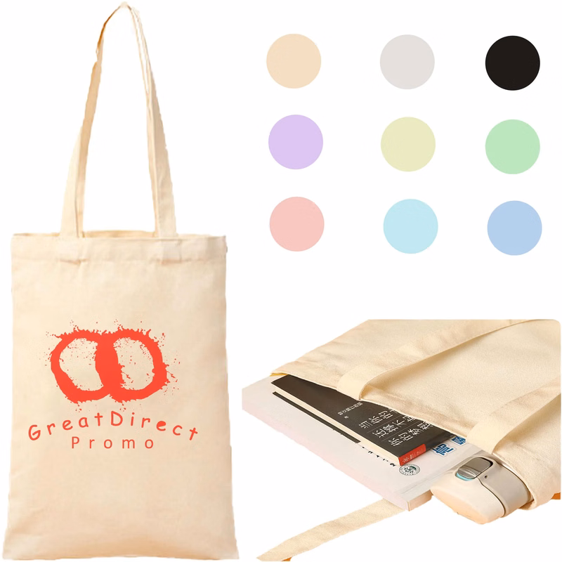 MOQ 20 Shopping Canvas Tote Bag 16"L x 14"W