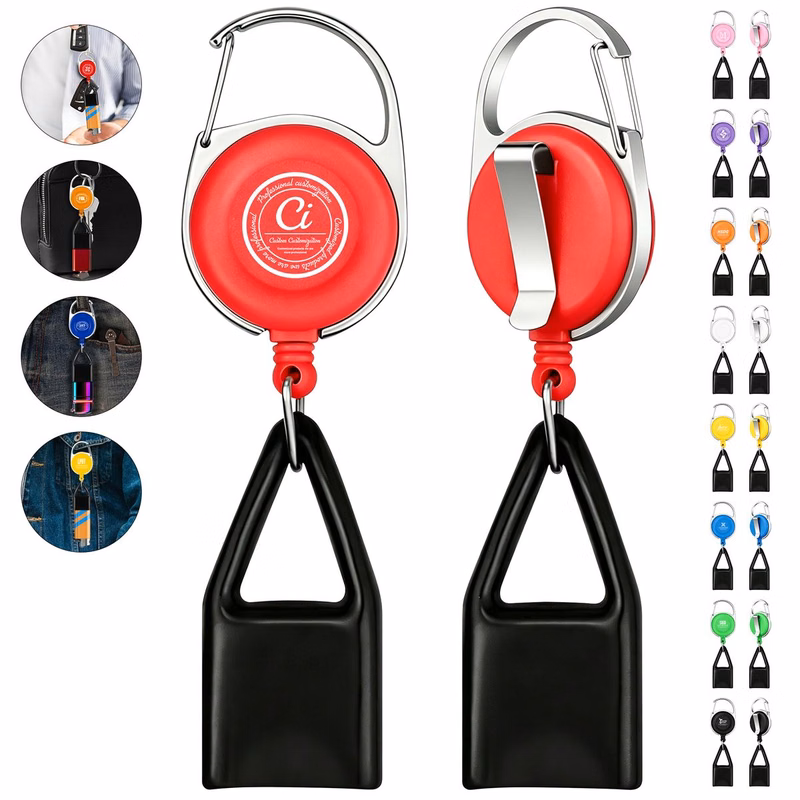 25 3/5" L Round Shape Retractable Badge Holder With Clip