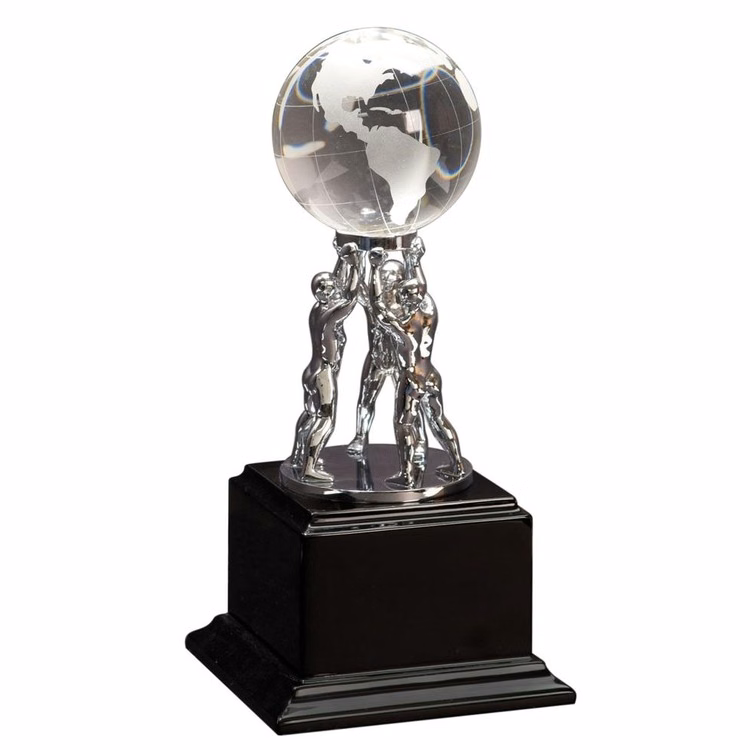 10" Teamwork Crystal Globe Executive Award