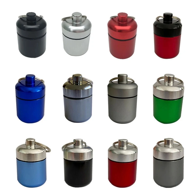 Mini Waterproof Portable Pill Holder Container Keyring 1