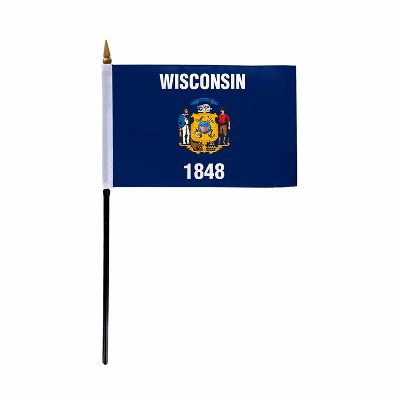 4"x6" & 12"x18'' Wisconsin ePoly Printed Stick Flags
